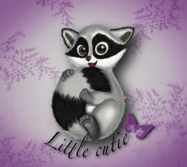 Exklusives Stoffdesign Waschbär